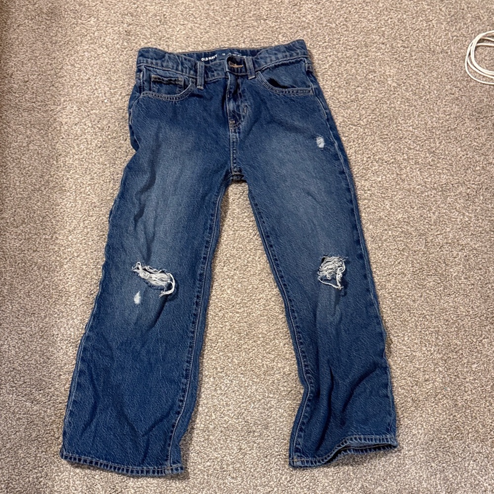 Old Navy Boys Dark Blue Distressed Jeans